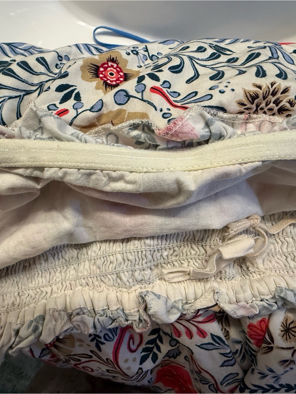Anthropologie Forever that Girl Tiered Mini with Pink & Blue Floral - Picture 4 of 8
